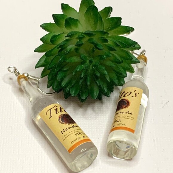 Tito's Earring, Vodka Earring, Drink Earring, Funny Food Earring, Gift Idea - Picture 2 of 4